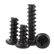 M1.4 블랙 500개 팬 헤드 마이크로 나사 필립스 십자 크로스 셀프 태핑 볼트, M1.4 (500개), 4mm