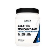 뉴트리코스트 크레아틴 모노하이드레이트 파우더 500G, 한 가지 색상, 한 사이즈, 1개, 기본