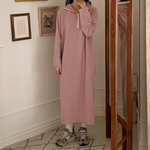 퍼니걸스 6206 루즈핏 데일리 지퍼 지지미 롱 원피스 여성의류
