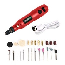 전동드릴 usb 미니무선드릴회전 도구키트 3 속도 전기조각 펜 보석연마 조각 dremel, 레드 24pcs