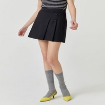 헤지스 블랙 버튼장식 울혼방 미니스커트 HSSK2B211BK