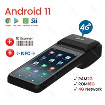 PDA 피디에이 스캐너 4G 안 드 로이드 11 POS PD 터미널 휴대용 열 영수증 5mm omeril 프린터 NF 1D D 스캐, [02] EU, [04] Add NFC Scanner
