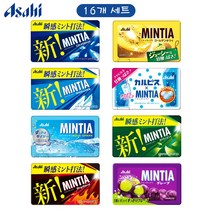 일본 아사히 민티아 mintia 구강청정사탕 에티켓 캔디 50알 8가지맛 16개 세트, 아쿠아스파크8, 와일드쿨8