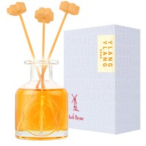 허브타임 NEW 실내용 디퓨저 130ml + 플라워 석고 랜덤발송 4p + 섬유스틱 5p 선물세트, 일랑일랑, 1개