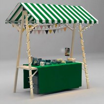 이동식 행사 플리마켓 가판대 노점 진열대 접이식 판매대 매대, 그린화이트접이식:120X60X200