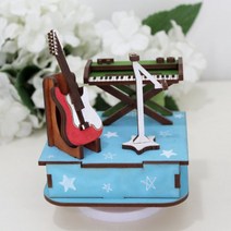 미니어쳐 밴드 오르골 DIY 팬시우드 나무공예 수업교구, 단품