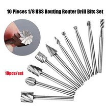 10pcs HSS 로터리 멀티 툴 버 라우팅 라우터 비트 밀 커터 어태치먼트 Dremel 과 호환 가능, [01] silver