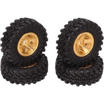VGEBY RC 자동차 바퀴 1인치 타이어 황동 허브 고무 FMS FCX24 118 124 크롤러 4pcs 골드, Gold