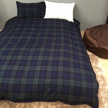 타탄 체크 면플란넬 커버세트 블랙와치 면기모 싱글 퀸 슈퍼 킹세트