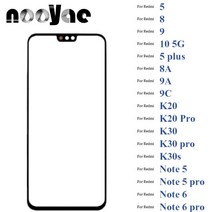 휴대폰액정수리 폰수리 LCD 5PCS 블랙 디지타이저 센서 유리 Xiaomi Redmi 10 5 8 8A 9 9A 9C K20 K30 K30s 플러스 프로 터치 스크린 렌즈, [07] For Redmi Note 5