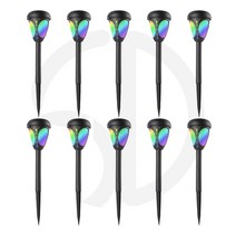 태양광 미니잔디등 나비보양 10개입 통로 화단 포인트 태양열 조명 혼합구매가능, RGB다색빛10개