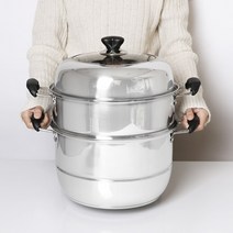 세신퀸센스 스텐 3단 찜솥 찜통, B. 3단 찜솥 - 34cm