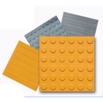 PVC 시각장애인 사각 점자블럭 보도블럭 바닥표시, 회색 블라인드 도트(4개) 30x30