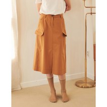 [22SS] 카멜 포켓배색 면 밴딩스커트 HSSK2B327CM