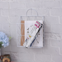 매거진랙 신문 화장실 책 우드로 인테리어 철제 거치대 벽걸이 보관 잡지 꽂이, 화이트