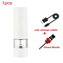 멀티 전기 쵸퍼 고기 마늘 글라인더 자동 밀 후추와 소금 분쇄기 usb 충전 스파이스, 씨엔, 흰색 USB 버전