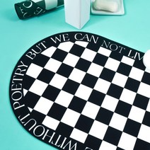 체커보드 빨아쓰는 소프트 규조토 발매트 3세대 1size 2color, 블랙