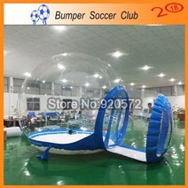 풍선 버블 트리 텐트 풍선 쇼 하우스 famaily 뒤뜰 캠핑 텐트 0.45mm pvc carpas de 캠핑 2-4 페르소나 룸, 3m 직경, 푸른