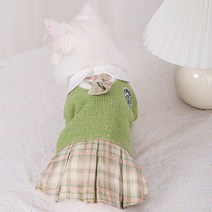 고양이 가을 겨울 귀여운 옷 ragdoll 피부 친화적 인 사랑스러운 의류 Blue Cat Kitten Dress ropa para gato, [05] XL, [01] Green