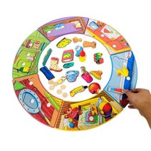 원목 그림 퍼즐놀이 유아 주사기 보드게임 치매예방, 세트(책포함)