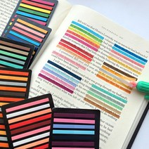 얇은 숏 인덱스 예쁜컬러 독서플래그 책밑줄 책갈피 북마크 스티커, 얇은 숏 인덱스(차콜혼합)