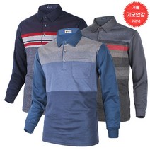 [케이든] 스트라이프 남자 남성 면혼방 골프 카라넥 중년 티셔츠