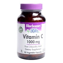 블루보넷 비타민 C 1000mg 베지터블 캡슐 글루텐 프리 무설탕 비건, 90개입, 1개