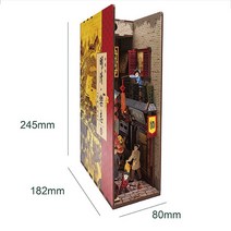 책꽂이 미니어처 DIY 북책장 인테리어 골목 책 구석 베니스 이탈리아 거리 후방 레인 책장 나무 북 빌딩 키트 생일 선물, R7