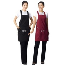 라인 벨크로 미니 유니폼 식당주방미용실앞치마, 1개, 와인