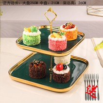푸드 북유럽 유니크 엔틱 홈파티 진열대 쿠키선반 바스켓 카페인테리어 디저트케이스 마카롱선반 진열장 베이커리 빵쇼케이스, 그린 사각2단