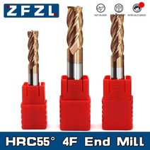 HRC55 카바이드 엔드밀 120mm 엔드밀 4 플루트 밀링 커터 합금 코팅 텅스텐강 절삭 공구 CNC 가공 엔드밀, 47.18X18DX100L - 5PCS