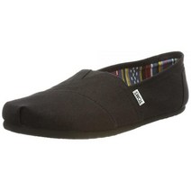 TOMS 남성용 캔버스 클래식 슬립온 블랙, Black on Black