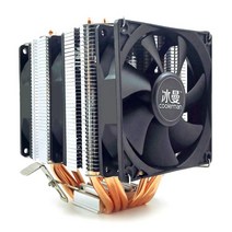 CPU쿨러 눈사람 6 히트 파이프 사일런트 4 핀 pwm 90mm 팬 인텔 lga i5, 3 팬 4핀 PWM, am3-am2-fm2-fm1