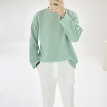 아도르클래식 펀칭 와플 비비드 7컬러 세미 오버핏 긴팔 니트
