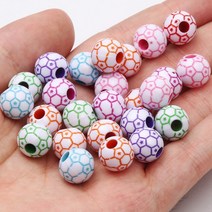 야구보호대 야구용품 20pcs 12mm 혼합 라운드 볼 아크릴 비즈 축구 테니스 DIY 쥬얼리 만들기 팔찌 목걸이, 08 Style 8_03 60pcs