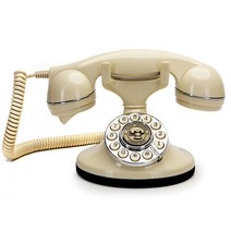 뉴썬인더스트리 옛날전화기 NS-1970 빈티지 엔틱 레트로 장식 유선 전화기, 베이지