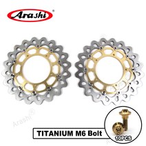 Arashi 오토바이 CNC 완전 부동 플로팅 브레이크 디스크 로터 에 YAMAHA V MAX 1700 2009- 2011 2012 2013 2014 2015 2016 V1700, 금색+금색나사