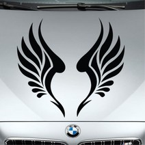 차량용 날개 본냇 트렁크 기스가리기 꾸미기 스티커 얼룩 G80 싼타페TM TG 운전석 그랜져IG 니로 앞범퍼 트랙스 낚시용아이스박스 셀프시공 티구안 k7, 화이트, 우 대형