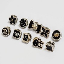 스몰 미니 브로치 세트 매너 스타일링 포인트 악세사리 옷 장식 고정 핀 블랙포인트