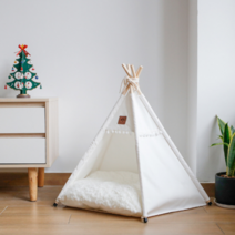 인디언 텐트 반려동물 하우스 애견 텐트 모던 하우스 고양이집 강아지집 S M L, 화이트