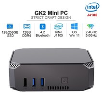 소형미니PC 미니 휴대용 산업용 한뼘 GK2 PC 윈도우 11 CPU 인텔 셀러론 J4105 쿼드코어 DDR4 12GB 128GB 256GB 512GB SSD 인터넷 컴퓨터 데스크, [01] 미국, [03] 12GB 512GB