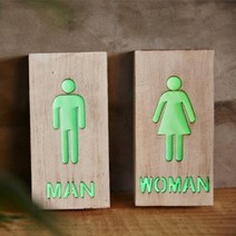 [바보사랑] DS-S149남여 LED 조명 화장실 문패 사인보드 2type 카페 소품 개업, 디자인:여