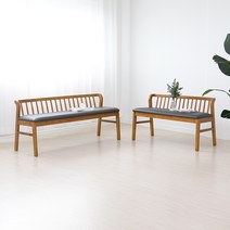 라로퍼니처 그라나다 고무나무 원목 3인용 식탁 방석 벤치 의자 3인 밴치, 고무나무원목