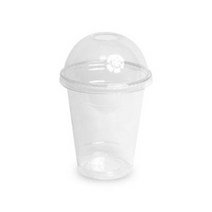 마켓맨 PET 테이크아웃 투명컵 420ml + 돔형 뚜껑 세트, 1개, 100세트