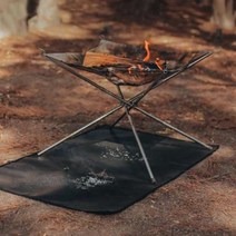 캠핑용 화로대 난로 실리콘 코팅 방염 매트 방염포 방열 시트, 60*50(L)
