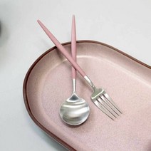 오너클랜 사은품 큐티폴 디저트 수저 젓가락 커트러리, 고아/라일락, 고아/라일락, 고아_라일락
