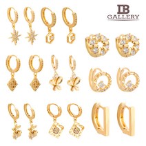 [아이비갤러리] 14k 금침 크리스탈 원터치 귀걸이 이어링