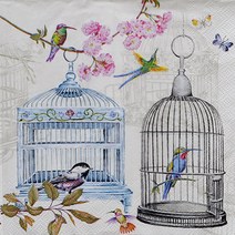 파스텔크래프트 냅킨아트 543500 Birdgages 냅킨20매 33x33cm 0608, 20매입, 혼합색상