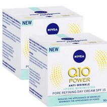 NIVEA 니베아 Power Face Q10 파워 페이스 크림 모이스처라이저 라이트 SPF15 50ml, 2팩
