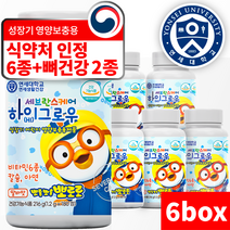 연세대학교 성장기 맞춤형 100% 딸기바나나맛 복합 기능성 영양제 뽀로로 하이(HI) 그로우, 6box, 180정